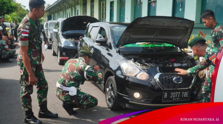 Yonarmed 11/GG/2/2 Cek Kesiapan Kendaraan Prajurit Yang Mudik