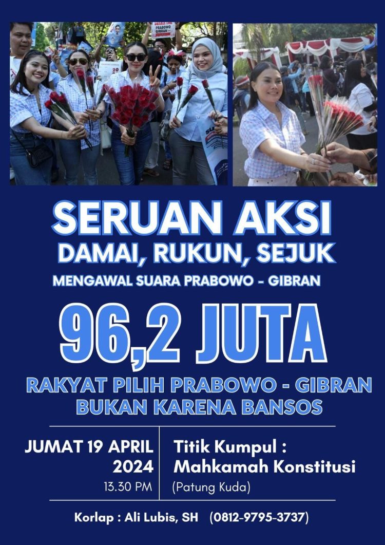 Aksi Damai Pendukung Prabowo-Gibran di MK