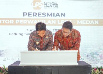 Pj Gubsu Resmikan Kantor Perwakilan Lembaga Penjamin Simpanan
