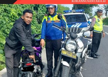 Patroli Hunting System di Simalungun, Kasat Lantas Tindak Pengendara Knalpot Brong
