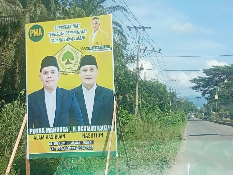 Baliho Seorang ASN Yang Mengaku Sebagai Calon Wakil Bupati Berlogokan Partai, Resahkan Warga Padang Lawas, Ini Kata Bawaslu Padang Lawas