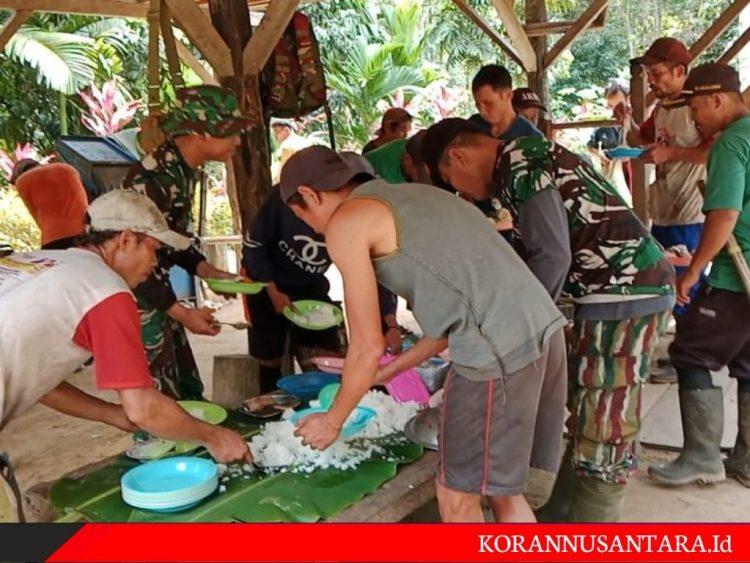 Sarapan Pagi Bersama Masyarakat Sebagai Sarana Komunikasi Satgas TMMD Ke-121 Kodim 1210/Landak
