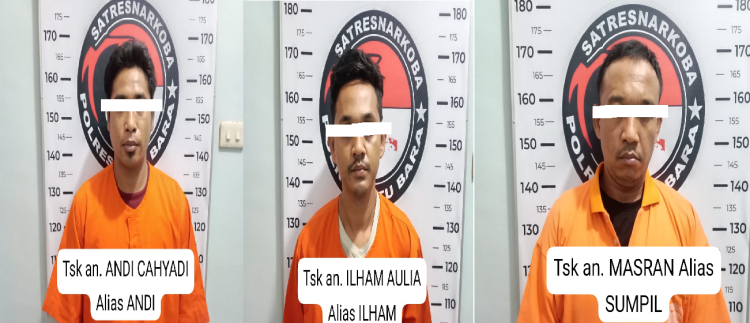 Satresnarkoba Polres Batu Bara Tangkap 3 Orang Pengedar Narkoba