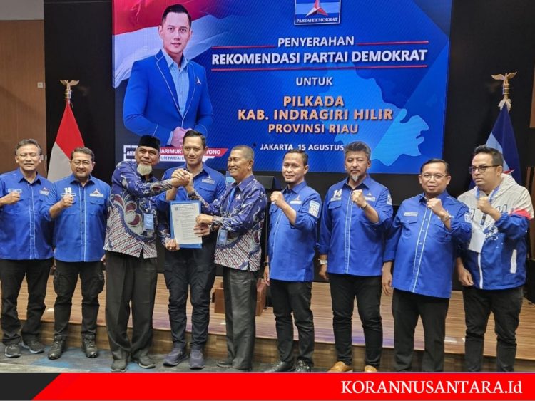 Pilkada 2024: DPP Demokrat Serahkan Rekomendasi pada Ustadz Suhaidi dan H. Syamsuddin Uti Maju di Pilkada Inhil