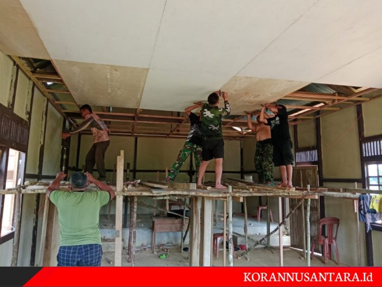 Rehab Rumah Ibadah Gereja GKSI Program TMMD Reguler Ke- 121 Kodim 1210/Landak Capai 90 Persen