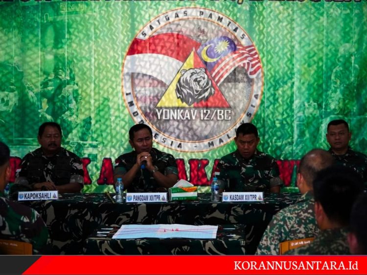 Pangdam XII/Tanjungpura Beri Apresiasi Kepada Anggota Satgas Pamtas RI-Malaysia Yonkav 12/BC