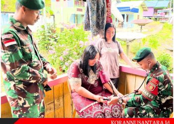 Berikan Pengobatan Gratis Kepada Masyarakat Di Perbatasan RI-Malaysia,Bukti Dedikasi Satgas Yonarmed 11 Kostrad