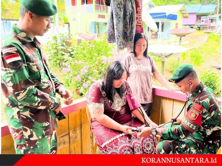 Berikan Pengobatan Gratis Kepada Masyarakat Di Perbatasan RI-Malaysia,Bukti Dedikasi Satgas Yonarmed 11 Kostrad