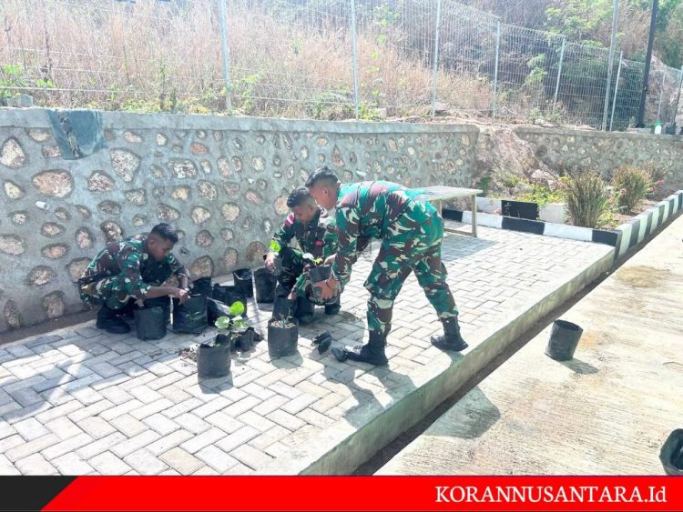 Satgas RI-RDTL Yonarhanud 15/DBY Pos Napan Buat Benih Sayuran Untuk Edukasi Masyarakat Setempat