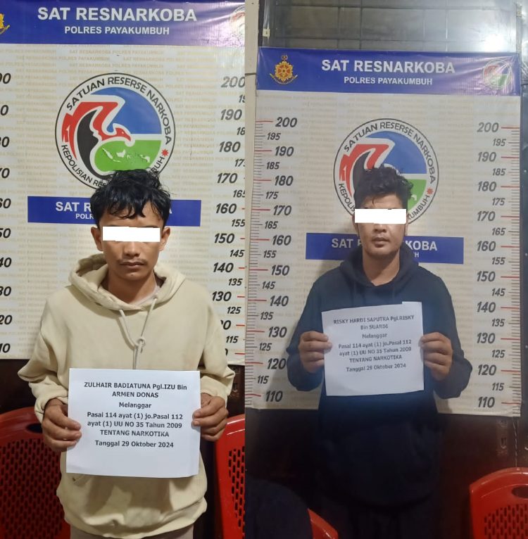 Dua Terduga Pelaku Tindak Pidana Narkotika di Ringkus Sat Narkoba Polres Payakumbuh