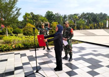 Jelang Peringati Hari Sumpah Pemuda, Satgas Pamtas Yonarmed 11 Kostrad Melatih Paskibraka Kabupaten Nunukan