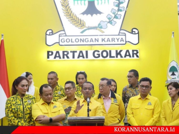 Ket. Konfrensi Pers DPP Golkar, di Ketuai Bahlil
