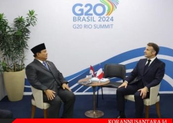 Prabowo Temui Presiden Prancis di Sela Acara KTT G20 di Brasil