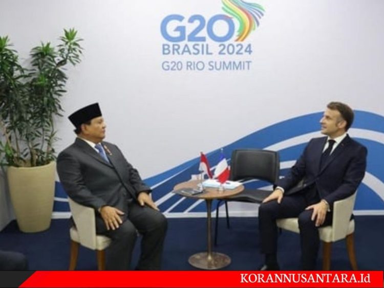 Prabowo Temui Presiden Prancis di Sela Acara KTT G20 di Brasil