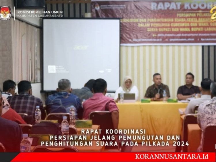 KPU Labuhanbatu Gelar Rakor Persiapan Jelang Pemungutan Suara di Pilkada 2024