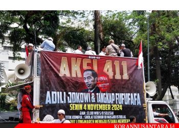 Aksi Reuni 411 di Jakarta, Tuntutan Massa: Adili Jokowi, Tangkap Pemilik Akun Fufufafa