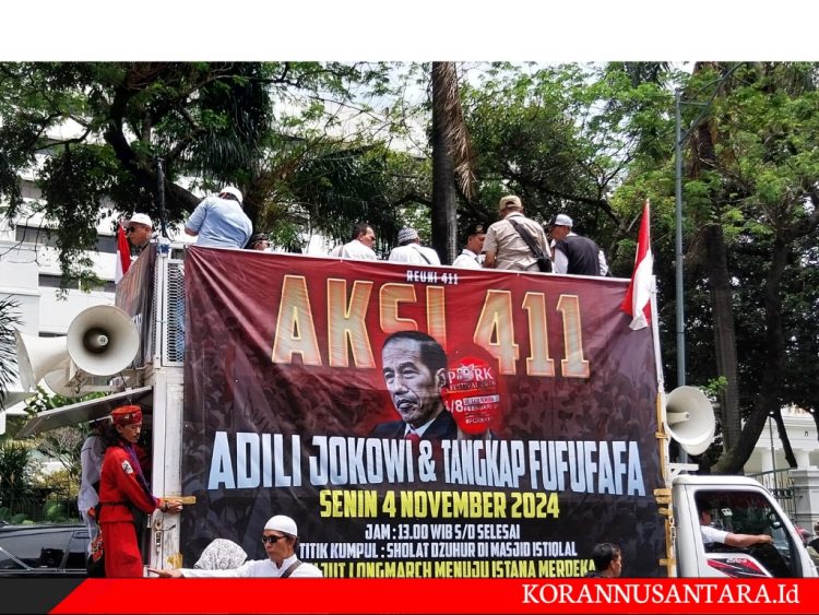 Aksi Reuni 411 di Jakarta, Tuntutan Massa: Adili Jokowi, Tangkap Pemilik Akun Fufufafa