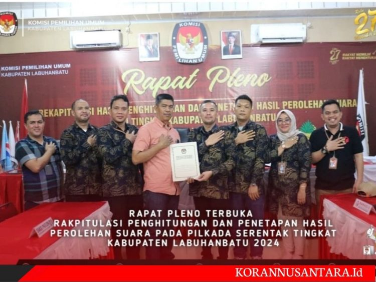 Tok! KPU Labuhanbatu Resmi Tetapkan Hasil Perolehan Suara di Pilkada 2024