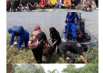 BEM KM Teknik Unilak Laksanakan Aksi Bersih Sungai Siak