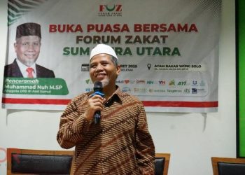Buka Puasa Bersama FOZ Sumut, Senator M Nuh: Gerakan Zakat Berperan Penting dalam Kehidupan Berbangsa