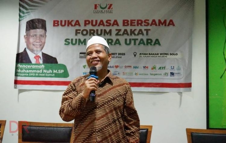Buka Puasa Bersama FOZ Sumut, Senator M Nuh: Gerakan Zakat Berperan Penting dalam Kehidupan Berbangsa