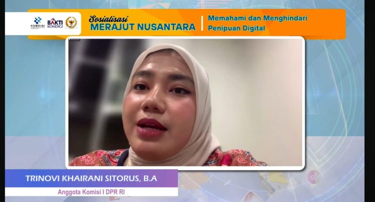 Trinovi Khairani Sitorus Ajak Mahasiswa Waspadai Modus Penipuan Digital dalam Webinar Merajut Nusantara Bakti Komdigi