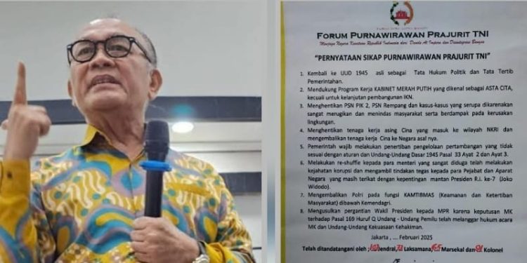 Saurip Kadi: Kritik Forum Purnawirawan TNI Gagal Pahami Esensi Demokrasi