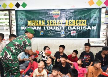 Kodam I/BB Gelar Program Makan Sehat Bergizi untuk 250 Anak dari 14 Panti Asuhan di Medan