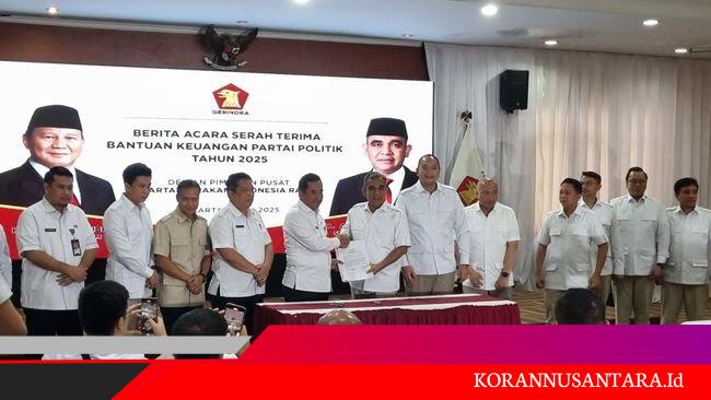 Partai Gerindra Terima Dana Parpol Rp 20 Miliar dari Pemerintah