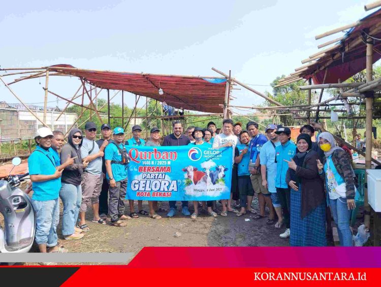 Partai Gelora Bekasi Rayakan Idul Adha dengan Pemotongan Hewan Kurban dan Berbagi