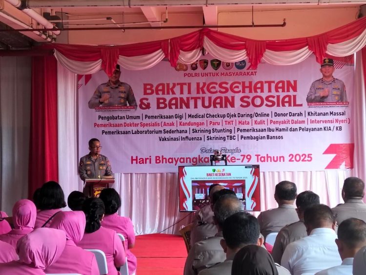 Polda Kalbar Gelar Bakti Kesehatan dan Bantuan Sosial Sambut Hari Bhayangkara Ke-79