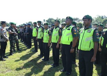 Kunjungan Wapres,Dandim 0822 Bondowoso Pimpin Apel Gabungan