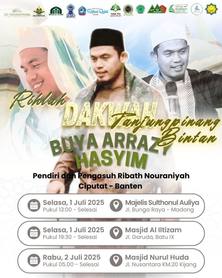 Gema Syiar Islam, Majelis Cinta 2020 Hadirkan Rihlah Dakwah DR. Arrazy Hasyim,MA, di Tanjungpinang Dan Bintan