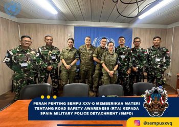 Peran Penting Sempu XXV-Q Berikan Materi Tentang Road Safety Awereness (RTA) Kepada Spain Military Police Detachment (SMPD)