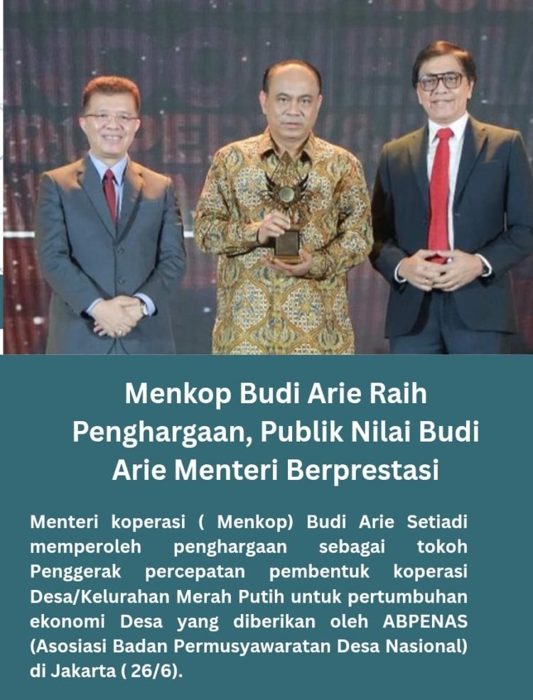 Raih Penghargaan Tokoh Penggerak Kopdes Merah Putih, Publik Nilai Menkop Budi Arie Berprestasi dan Visioner!