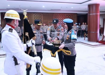 Upacara Pemuliaan Nilai Luhur Tribrata Pataka di Pimpin Kapolda Jatim