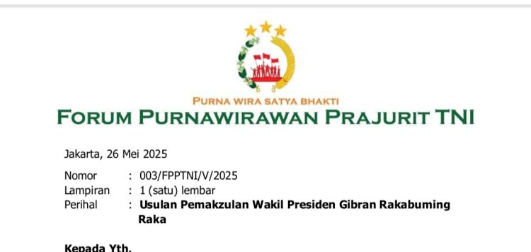 BREAKING NEWS: Forum Purnawirawan TNI Desak Pemakzulan Gibran, Demokrasi dalam Bahaya?