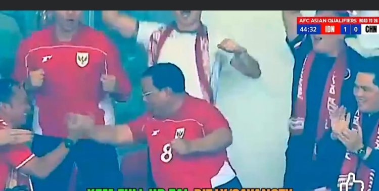 Gol Timnas Indonesia 1-0 atas China, Disaksikan Presiden Prabowo