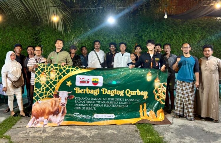 Kodam I/BB Gandeng BEM dan Organisasi Kemahasiswaan Sumut Salurkan 1.200 Paket Daging Kurban ke Masyarakat
