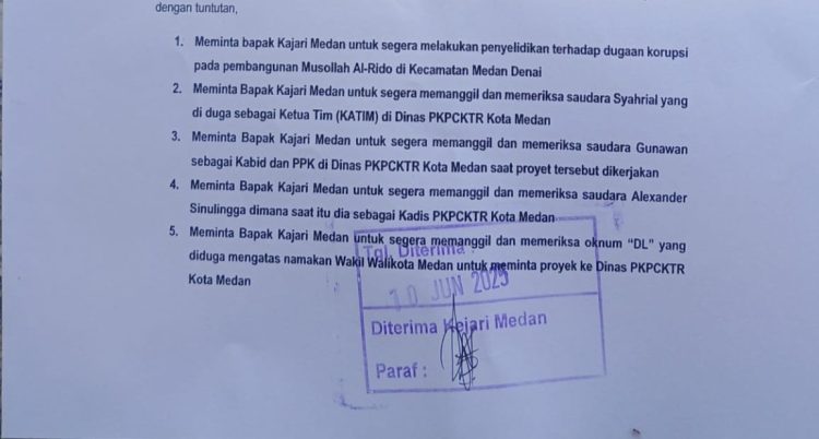 JMI Resmi Laporkan Dugaan Korupsi Proyek Musollah ke Kejari