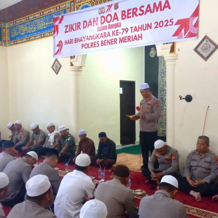 Polres Bener Meriah: Adakan Zikir dan Doa Bersama di Hari Bhayangkara ke-79