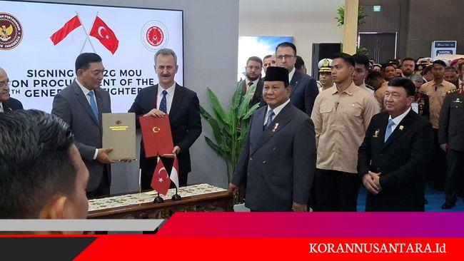 Prabowo Saksikan RI-Turki Teken MoU Pengembangan Jet Tempur