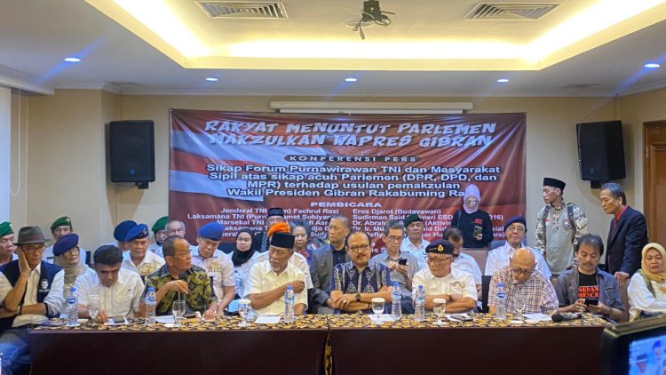 Surat Pemakzulan Gibran Tak Kunjung Direspons DPR RI, Forum Purnawirawan TNI Siapkan Kekuatan Duduki MPR RI