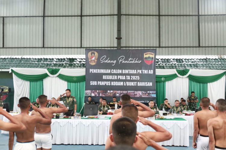 Pangdam I/BB Pimpin Sidang Pantukhir Caba PK TNI AD TA 2025, 1.463 Peserta Ikuti Seleksi Tingkat Pusat