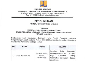 Publik Kawal Independensi Seleksi Terbuka Calon Pengurus LPJK 2025-2029