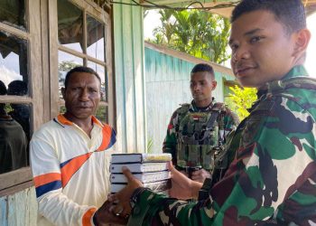 Pos Dinmot Yonif 751/VJS Gelar Binter di Kampung Beringin, Warga Merasa Terbantu dan Aman