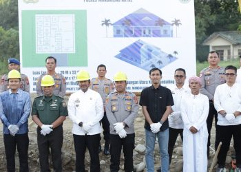 Sinergisitas, Bupati Madina Letakkan Batu Pertama Pembangunan Dapur Gizi Polres Madina