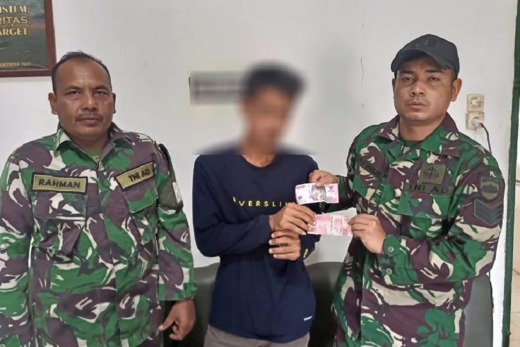 Pengedar Uang Palsu Di Padang Lawas Diringkus Babinsa TNI AD, Dua Rekan Pelaku Buron