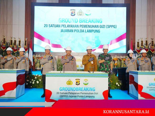 Komitmen Dukung Asta Cita Presiden Prabowo, Kapolri Groundbreaking 20 SPPG Polri di Lampung