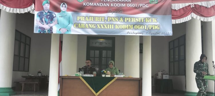 Dandim Pandeglang Beri Pengarahan Kepada Prajurit, PNS dan Anggota Persit KCK